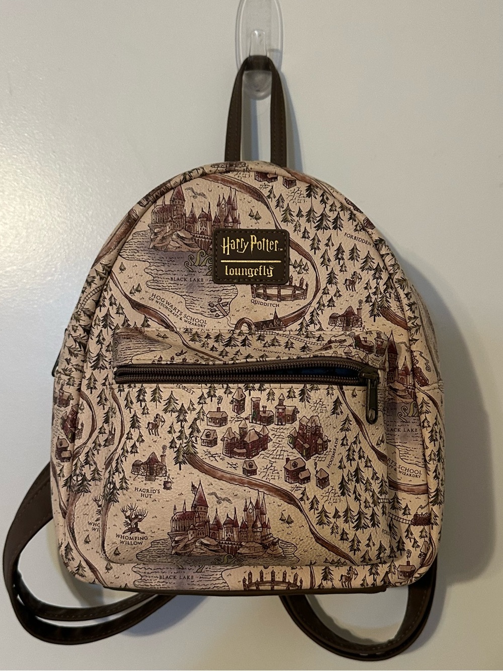 Warner Bros. Cream and Brown Harry Potter Map Mini Backpack Loungefly
